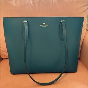 Kate Spade ♠️ Unique Teal Leather Tote